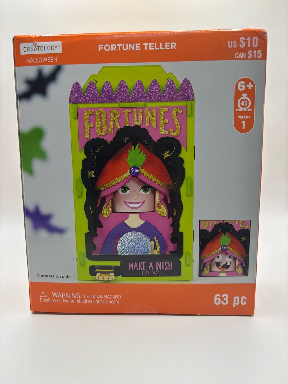 New Creatology Fortune Teller Halloween Kids Craft Kit 63 Foam/Sticker Pieces